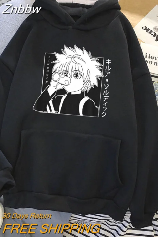 Znbbw Hunter X Hunter Hoodies Sweatshirt Killua Zoldyck Anime Manga Loose Hooded Sweatshirt Hoody Pullover Clothes