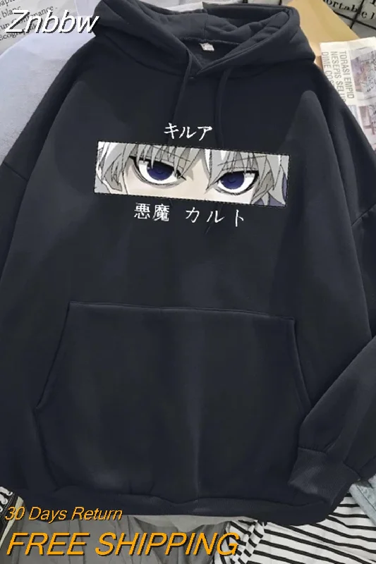 Znbbw Hunter X Hunter Hoodies Sweatshirt Killua Zoldyck Anime Manga Loose Hooded Sweatshirt Hoody Pullover Clothes