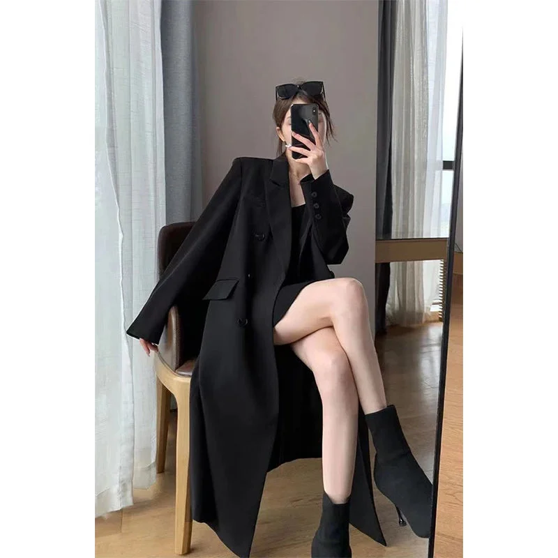 Znbbw Trench Coat Women Office Lady Elegant Double Breasted Blazer Jacket Streetwear Overcoats Korean Harajuku Casual Windbreaker