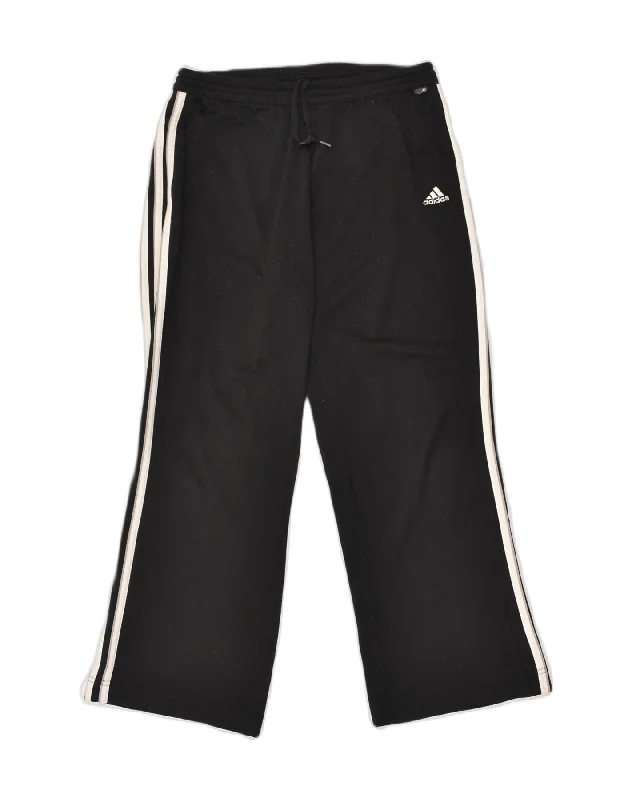 ADIDAS Womens Tracksuit Trousers UK 12 Medium Black Polyester