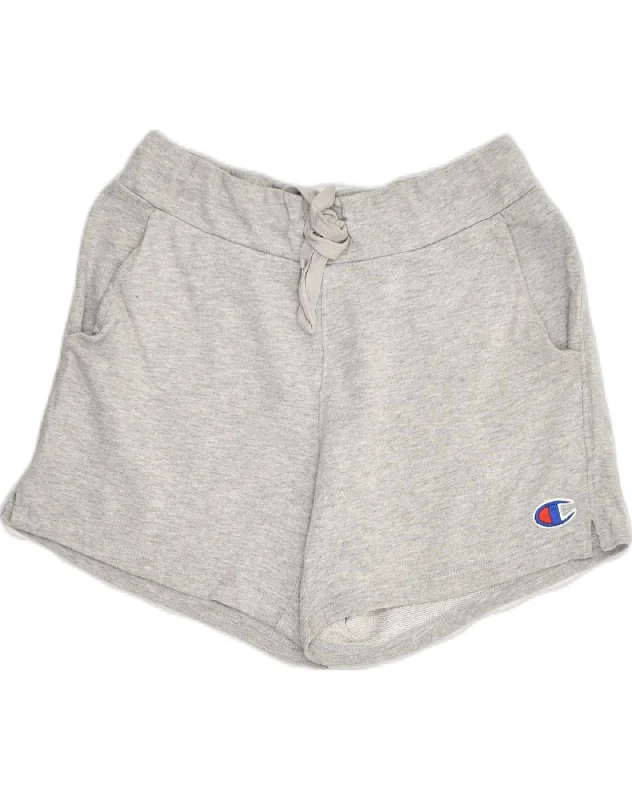 CHAMPION Womens Petite Sport Shorts UK 10 Small Grey Cotton