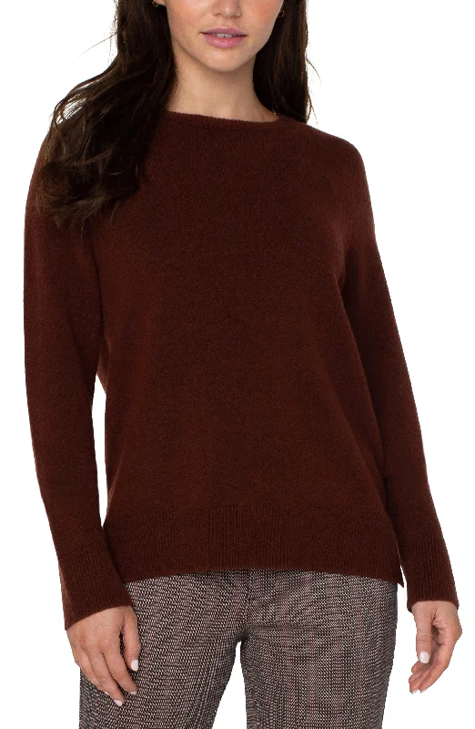 Liverpool Raglan Long Sleeve Sweater (Brunette Heather)