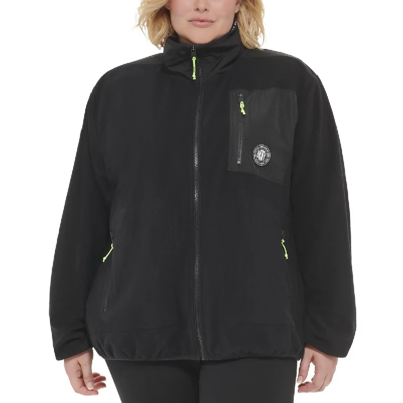 DKNY Sport Womens Plus Polar Fleece Zip-Up Jacket