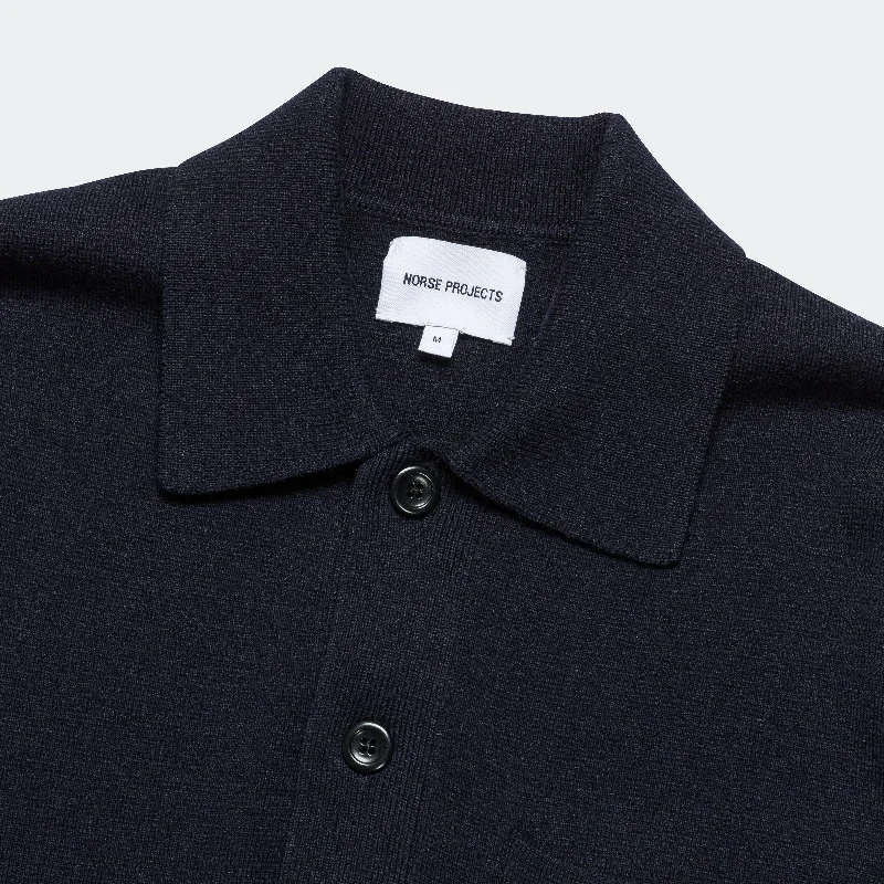 Kian Merino Cotton Milano Polo - Dark Navy