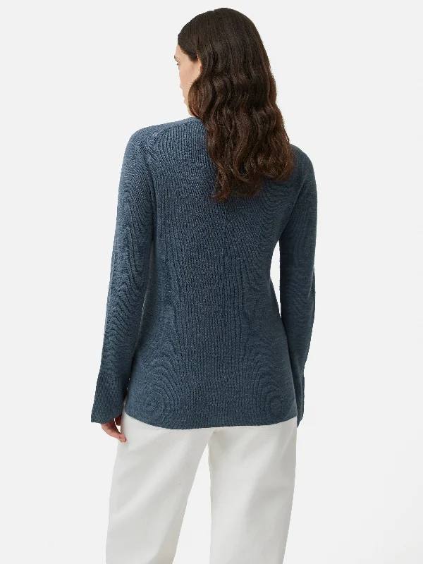 Linen Cotton Cardigan | Mineral Blue