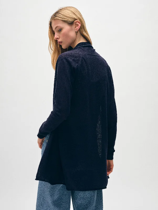 Linen Gauze Trapeze Cardigan