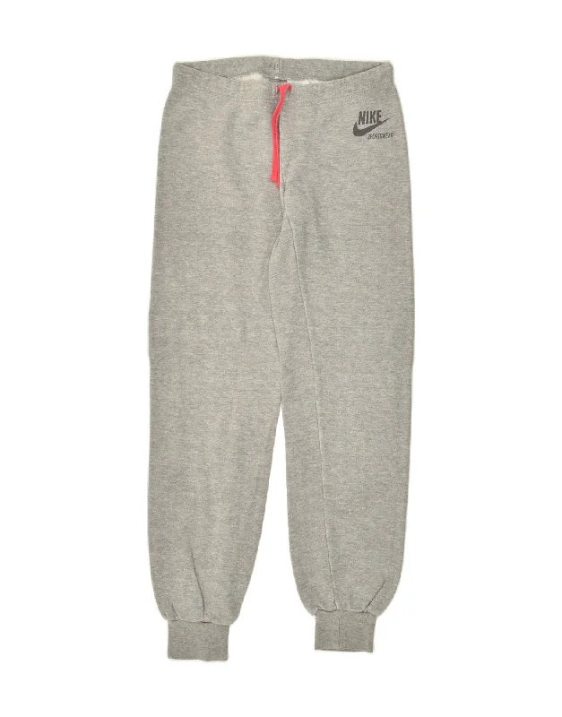 NIKE Womens Tracksuit Trousers Joggers UK 10 Small Grey Cotton