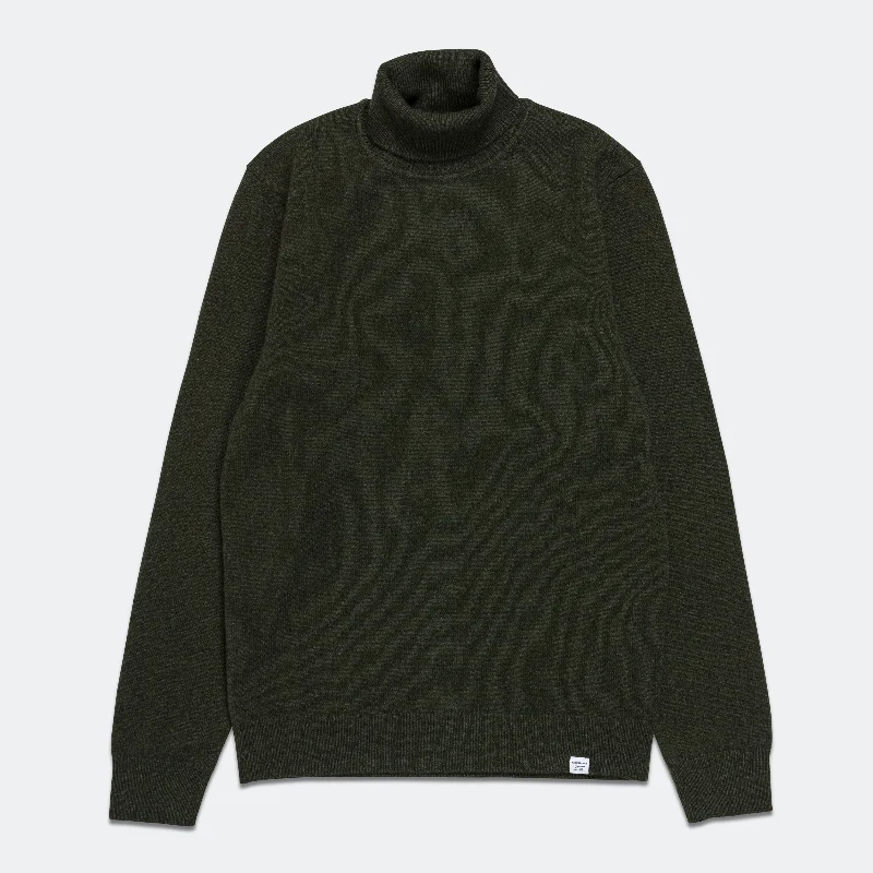 Kirk Merino Lambswool Turtleneck - Army Green