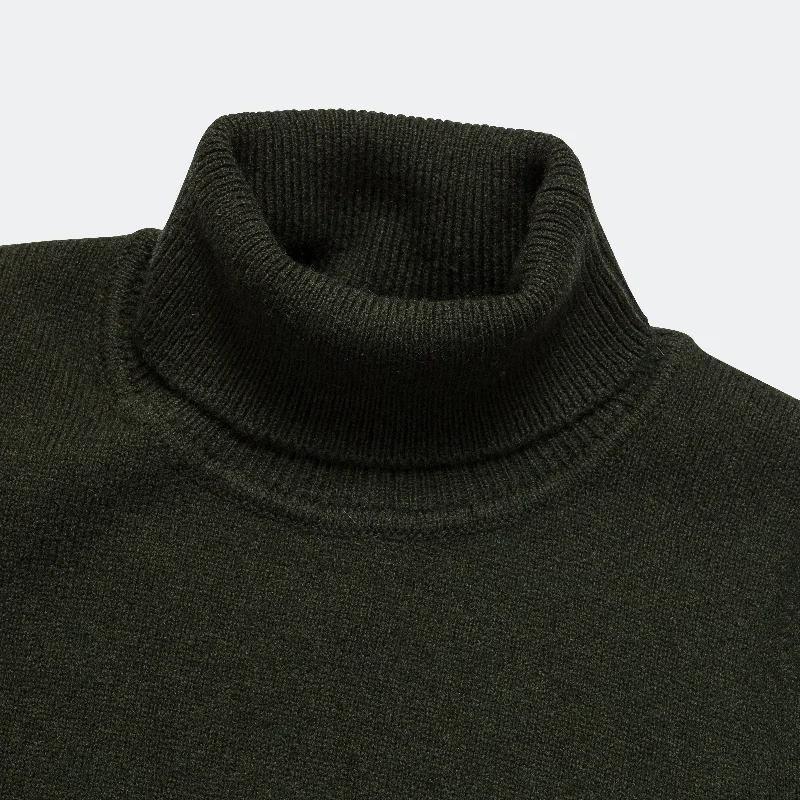 Kirk Merino Lambswool Turtleneck - Army Green