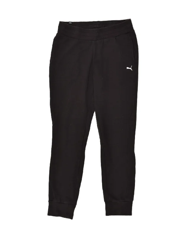 PUMA Womens Tracksuit Trousers Joggers UK 12 Medium Black Cotton