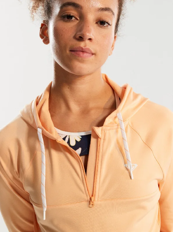 Pure Pursuit Mesh Hooded Top - Peach Fuzz