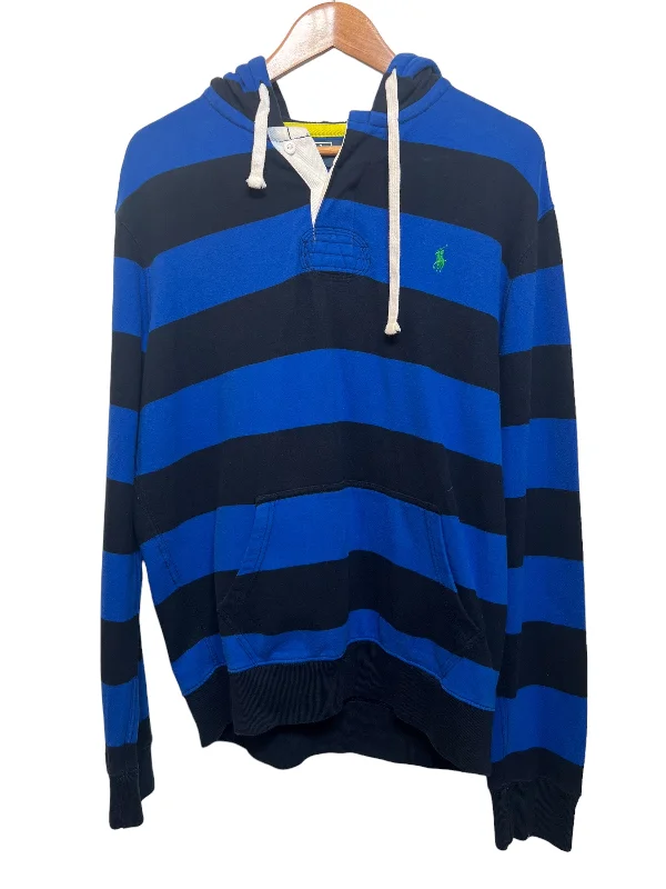 Ralph Lauren Blue Striped Hoodie (Size L)