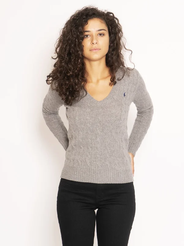 Maglia con Scollo a V - Grigio