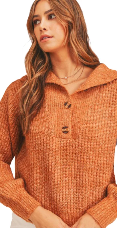 Rust Chunky Pullover Sweater