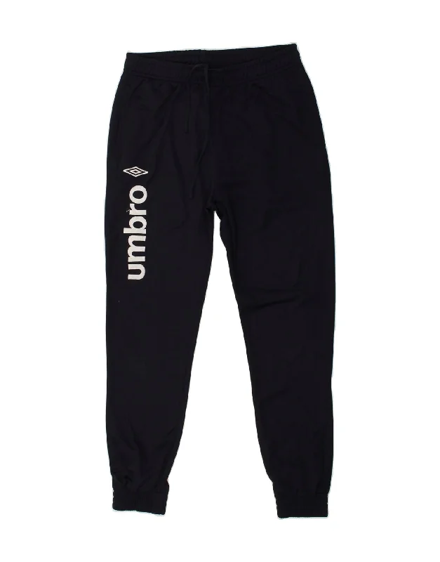 UMBRO Womens Graphic Tracksuit Trousers Joggers UK 10 Small Navy Blue