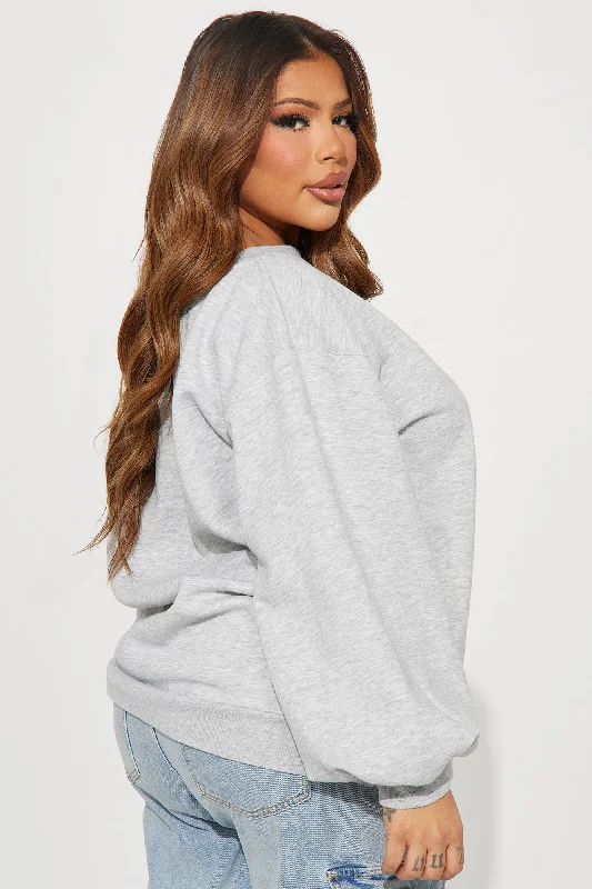 Vera Off Shoulder Oversized Sweatshirt - Heather Grey