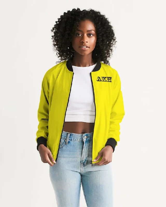 AKH Yellow & Black Women's Bomber Jacket