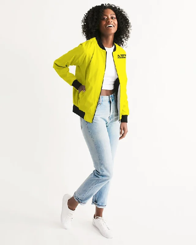 AKH Yellow & Black Women's Bomber Jacket