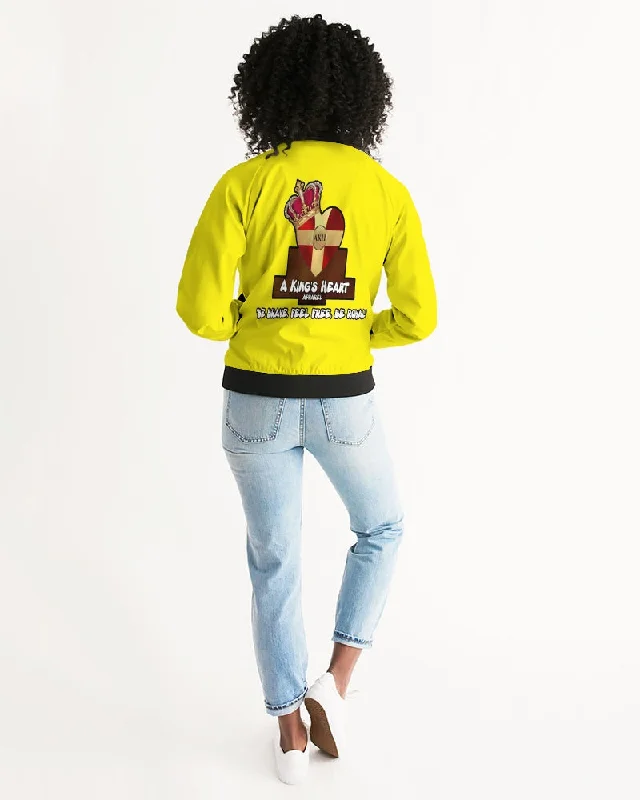 AKH Yellow & Black Women's Bomber Jacket