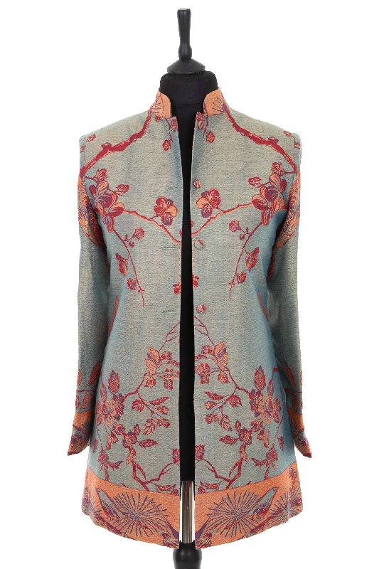 Long Nehru Jacket in Opaline