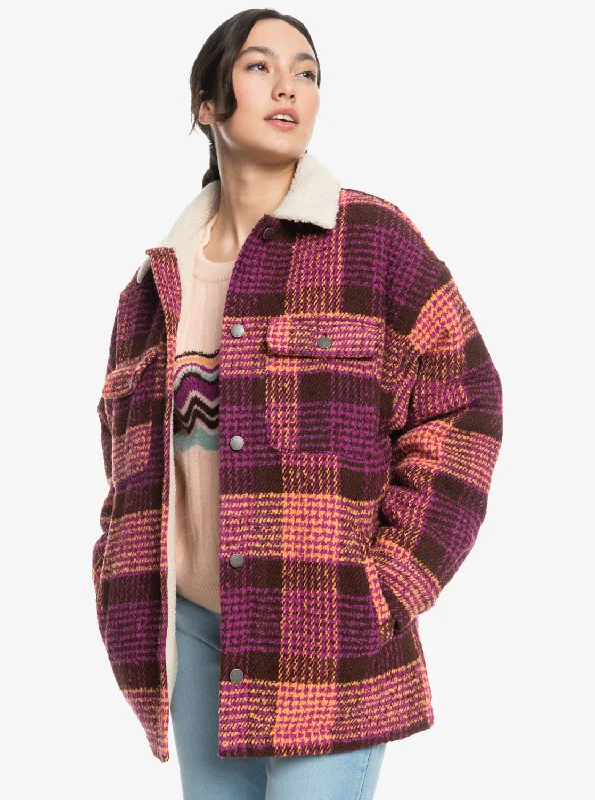 Roxy Passage Of Time Jacket-Bitter Chocolate Hallo Plaid