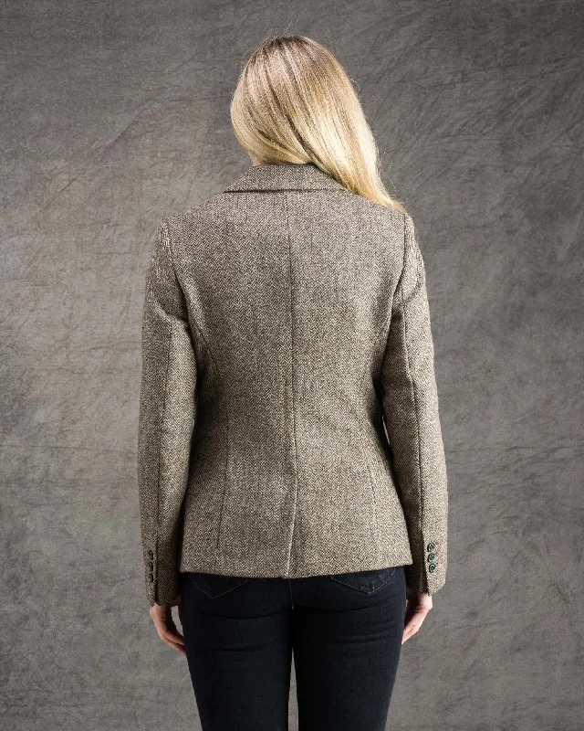 Tara Tweed Hacking Jacket - Light Tan Herringbone